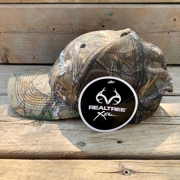 Vintage Y2K Brown Camo Realtree x NAPA Embroidered Logo Trucker Hat - Picture 5 of 8